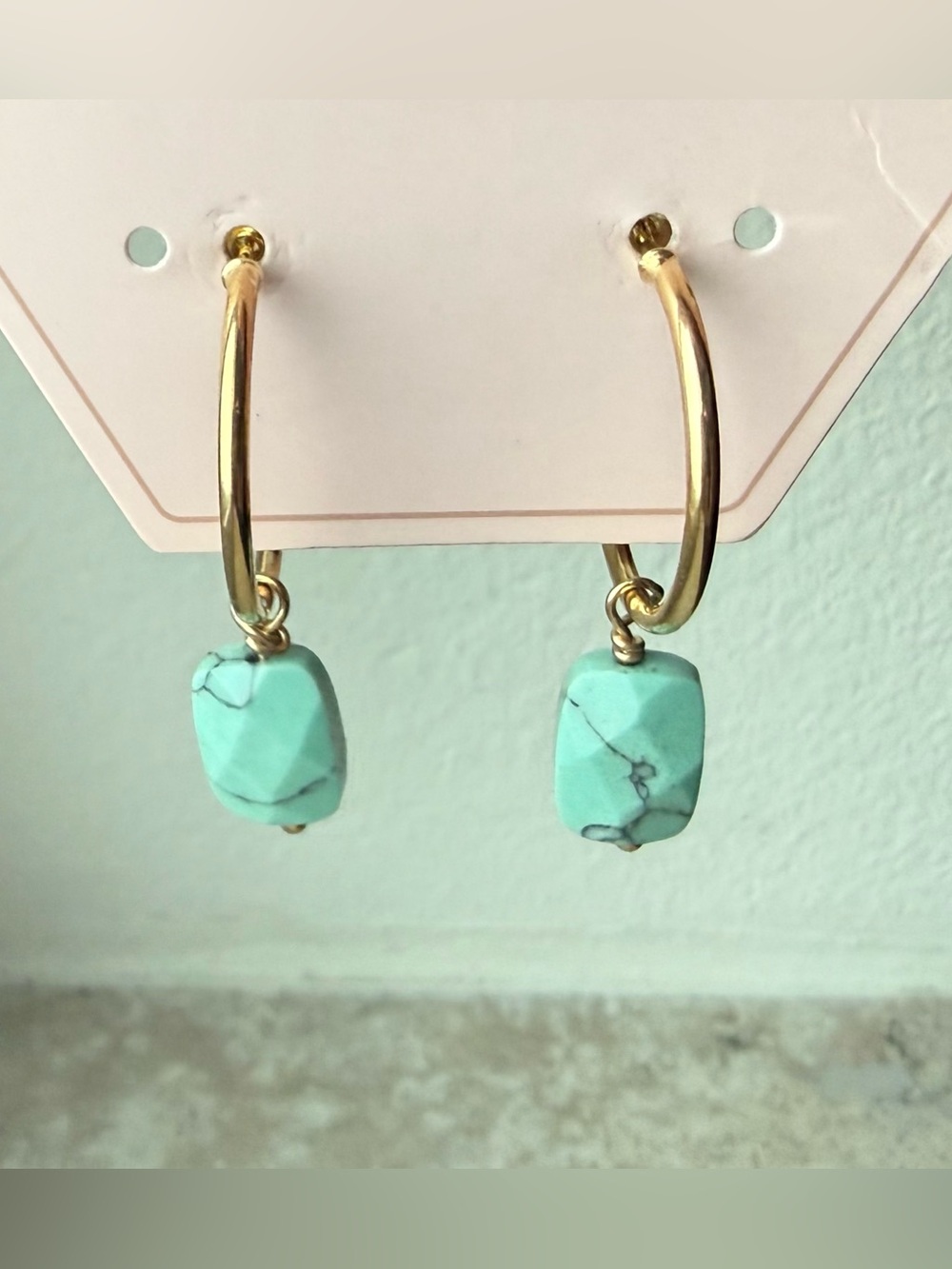 Astral gold/turquoise earrings